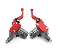 CNFCNKYULP Motorbike Brake Levers 7/8" 22 Mm Motorcycle Universal Handlebars Hydraulic Clutch Kit Brake Master Cylinder Kit Handle Clutch Lever Set(Red Set)