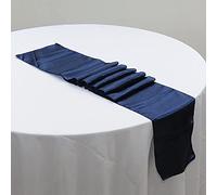 CNFQ 10 Satin Table Runners for Wedding Room Decoration 275 cm x 30 cm (Navy)