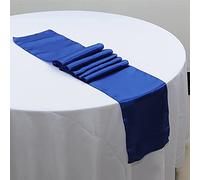 CNFQ 10 Satin Table Runners for Wedding Room Decoration 275 cm x 30 cm (Royal Blue)