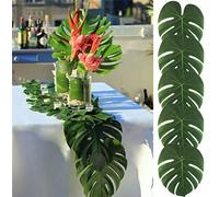 CNFQ 12 Artificial Monstera Table Decorations Wedding Tropical, Palm Leaves Table Runner