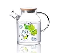 CnGlass Glass Teapot Stovetop Safe,1.5L Clear Tea Pot with Removable Infuser for Loose Leaf and Blooming Tea