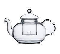 CnGlass Glass Teapot Stovetop Safe,Clear Tea Kettle with Removable Infuser 1200ML(40.6 oz),Borosilicate Glass Teapot with Strainer for Loose Tea
