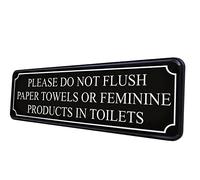 CNIAYE Acrylic Do Not Flush Sign - Black, 9x3 Inch, Restroom Sign, Classic Style
