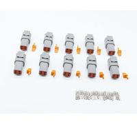 CNKF 10 Sets DTM gray PLUG 4 position way male auto connector DTM04-4P ATM04-4P with terminals pins