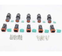 CNKF 5 Sets DT 2pin black male and female sealed waterproof auto connector with terminals DT04-2P/DT06-2S