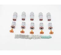 CNKF 5 Sets DT 4 Pin Gray Waterproof Connector Kit with Barrel Style Terminals 14AWG DT06-4S/DT04-4P