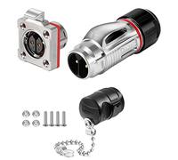 CNLINKO BD-20 Industrial Waterproof Connector IP68 Circular Connector Device-Side Fast Plugging Connector Metal Aviation Connector Anti-Interference Shell Connector M20 2-14 Pin Flange Socket (2 Pin)