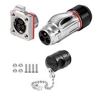 CNLINKO BD-20 Industrial Waterproof Connector IP68 Circular Connector Device-Side Fast Plugging Metal Aviation Plug Anti-Interference Shell Solder Assembly M20 3 Pin Flange Socket