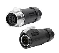 CNLINKO LP-12 4 Pin Connector IP68 Waterproof Circular Electrical Plug for Outdoor Equipment Solar Industrial Machinery DC 12V M12 2-8 Pin Male Plug and Female Plug (4-Pin)