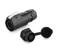 CNLINKO LP-12 Industrial Waterproof Connector IP68 Circular Connector Quick Plugging Aviation Connector PBT Plastic Shell Connector Fast Release Connector M12 2-8 Pin Threaded Socket (7 Pin)