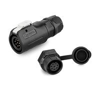 CNLINKO LP-12 Industrial Waterproof Connector IP68 Circular Connector Quick Plugging Aviation Connector PBT Plastic Shell Connector Fast Release Connector M12 2-8 Pin Threaded Socket (8 Pin)
