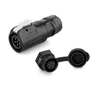 CNLINKO LP-12 Industrial Waterproof Connector IP68 Circular Connector Quick Plugging Aviation Connector PBT Plastic Shell Connector Fast Release Connector M12 2-8 Pin Threaded Socket (6 Pin)