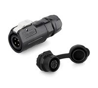 CNLINKO LP-12 Industrial Waterproof Connector IP68 Circular Connector Quick Plugging Aviation Connector PBT Plastic Shell Connector Fast Release Connector M12 2-8 Pin Threaded Socket (4 Pin)