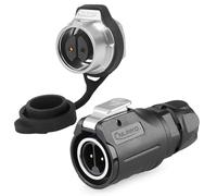 CNLINKO LP-16 2 Pin Circular Aviation Connector Set - Male Plug and Single Hole Female Socket M16 IP68 Waterproof, PBT Plastic Shell Quick Plug (2 Pin)