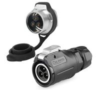 CNLINKO LP-16 3 Pin Circular Aviation Connector Set - Male Plug and Single Hole Female Socket M16 IP68 Waterproof, PBT Plastic Shell Quick Plug (3 Pin)