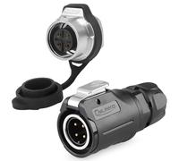 CNLINKO LP-16 4 Pin Circular Aviation Connector Set - Male Plug and Single Hole Female Socket M16 IP68 Waterproof, PBT Plastic Shell Quick Plug (4 Pin)