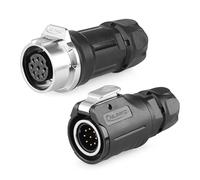 CNLINKO LP-16 9 PIN Industrial Waterproof Connector, IP68 Circular Connector, PBT Plastic Shell Quick Plug Aviation Connector M16 Male Plug and Female Plug (9 Pin