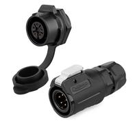 CNLINKO LP-16 Industrial Waterproof Connector IP68 Circular Connector Quick Plugging Aviation Connector PBT Plastic Shell Connector Fast Release Connector M16 2-9 Pin Threaded Socket (5 Pin)
