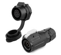 CNLINKO LP-16 Industrial Waterproof Connector IP68 Circular Connector Quick Plugging Aviation Connector PBT Plastic Shell Connector Fast Release Connector M16 2-9 Pin Threaded Socket (9 Pin)