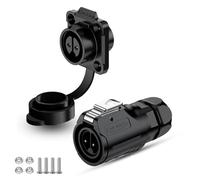 CNLINKO LP-16 Industrial Waterproof Connector IP68 Circular Connector Quick Plugging Aviation Connector PBT Plastic Shell Connector Fast Release Connector M16 2-9 Pin Flange Socket (2 Pin)