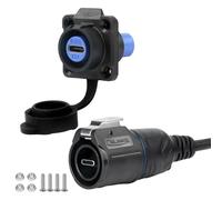 CNLINKO LP-16 Type-C 3.1 Data Circular Connector IP67 Waterproof Electrical Plug with 1M Cable Assemblies for Industrial Use