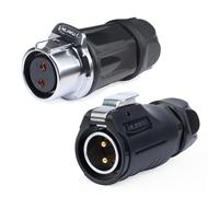 CNLINKO LP-20 2 PIN Waterproof Connector, IP68 Circular Connector, Quick Plugging Aviation Connector, PBT Plastic Shell Solder Connector, Marine Industry Connector Male Plug Inline Plug-In (2 PIN)