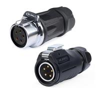 CNLINKO LP-20 5 PIN Waterproof Connector, IP68 Circular Connector, Quick Plugging Aviation Connector, PBT Plastic Shell Solder Connector, Marine Industry Connector Male Plug Inline Plug-In (5 PIN)