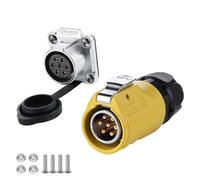 CNLINKO LP-20 Industrial Waterproof Circular Connector IP68 Quick Plugging Aviation Connector Anti-Interference Shell Fast Release M20 2-12 Pin Flange Socket (7 PIN)