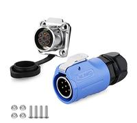 CNLINKO LP-20 Industrial Waterproof Connector IP68 Circular Connector Quick Plugging Aviation Connector Fast Release Pin with Protection Devices Connector M20 2-12 Pin Flange Socket (7 Pin)