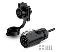 CNLINKO LP16 4-Pin Waterproof Connector with 1 Meter Cable, IP68 Circular Electrical Connector for Outdoor Automotive Machinery Quick Connect M16 Male Plug & Female Socket (4 Pin)