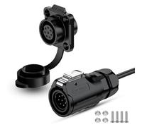CNLINKO LP16 8-Pin Waterproof Connector with 1 Meter Cable, IP68 Circular Electrical Connector for Outdoor Automotive Machinery Quick Connect M16 Male Plug & Female Socket (8 Pin)
