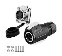CNLINKO Male Female Plug Socket 9 Pin Connector, Industrial Waterproof Power Connector, M16 5A Connectors for LED Strip Factory Electrical Plug Quick Connect Wire Cable Connector Socket (9Pin)
