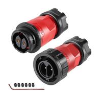 CNLINKO YM-20 2 PIN Screw Lock Waterproof Connector IP68 Circular Connector PBT Plastic Shell Quick Plug Aviation Connector M20 Male Plug and Female Plug (2-Pin)