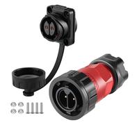 CNLINKO YM-20 2 PIN Waterproof Connector, IP68 Circular Connector, Quick Plugging Aviation Connector, PBT Plastic Shell Solder Connector M20 Male -Female Flange Socket (2 PIN)