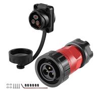 CNLINKO YM-20 3 PIN Screw Lock Waterproof Connector IP68 Aviation Circular Quick Plug PBT Plastic Shell M20 Male Female Flange Socket (3-PIN)