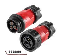 CNLINKO YM-20 3 PIN Screw Lock Waterproof Connector IP68 Circular Connector PBT Plastic Shell Quick Plug Aviation Connector M20 Male Plug and Female Plug (3-Pin)