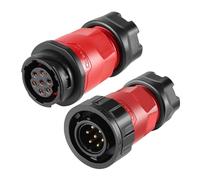 CNLINKO YM-20 7 PIN Industrial Waterproof Connector,IP68 Circular Connector,PBT Plastic Shell Quick Plug Aviation Connector M20 Male Plug and Female Plug (7 PIN)