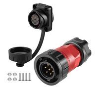 CNLINKO YM-20 7-Pin Waterproof Circular Connector, IP68 Rated, Quick Plug Aviation Connector, PBT Plastic Shell Solder M20 Male-Female Flange Socket (4-Hole Model)