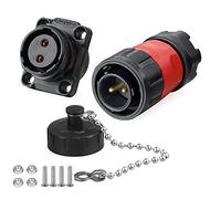 CNLINKO YM-20 Industrial Waterproof Connector IP68 Circular Connector Military Design Aviation Connector PBT Plastic Shell Connector M20 2-12 Pin Flange Socket (2 Pin)