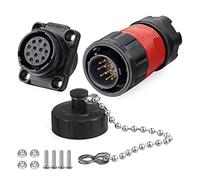 CNLINKO YM-20 Industrial Waterproof Connector IP68 Circular Connector Military Design Aviation Connector PBT Plastic Shell Connector M20 2-12 Pin Flange Socket (12 Pin)