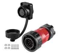 CNLINKO YM-20 Waterproof Circular Connector, IP68 Rated, Quick Plug Aviation PBT Plastic Solder Connector, M20 Male-Female Flange Socket (4 Hole Model)