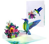 CNLITIHEKA 3D Hummingbird Pop Up Cards - Happy Birthday, Father's Day, Anniversary, Valentine's Day, Thank You