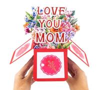 CNLITIHEKA 3D Mother's Day Gift Box for Mom, Wife, Mother's Day Bouquet Pop Up Card, Includes Envelope and Note Card.