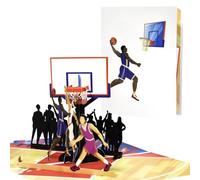 CNLITIHEKA Basketball Pop Up Cards, Pop Up Fathers Day Cards, 3D Sports Birthday Greeting Card, Happy Father's Day Card, Father's Anniversary Card for Dad Mom Husband Wife Men Women.