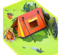 CNLITIHEKA Camping Trip Pop Up Card, Birthday Camping Card, Happy Retirement Card, Happy Father's Day Card, All Occasions.
