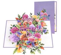 CNLITIHEKA Carnation Pop Up Card for Mother's Day, 3D Mother's Day Card for Wife, Mom, Grandma, Includes Envelope.