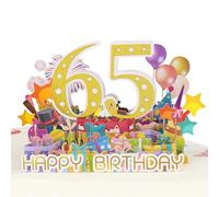 CNLITIHEKA Happy 65th Birthday Card for Mom Dad, 65th Birthday Card with Note and Envelope, 3D Pop Up 65th Birthday Gifts Cards for Wife Husband Grandma Grandpa.
