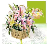 CNLITIHEKA Lily Easter Pop Up Card, Happy Easter Cards, Pop Up Easter Card, 3D Easter Greeting Cards, for Mom Family Friends, Includes Envelope.