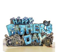 CNLITIHEKA Mecha Fathers Day Pop Up Card, Happy Fathers Day Card, for Dad, Husband, Brother, Boss, Men.