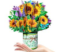 CNLITIHEKA Paper Flowers Bouquet Greeting Cards Get Well Soon Pop Up Cards 3D Popup Birthday Cards with Note Card and Envelope for Mother's Day Thinking of you Thanksgiving Christmas.